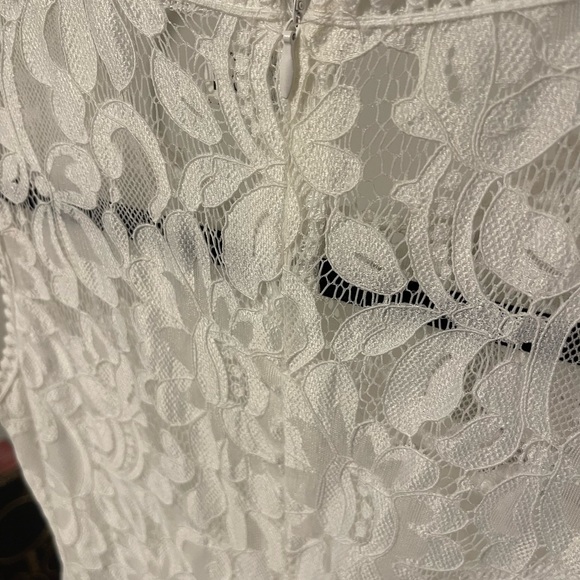 White Lace Bridal Embroidered Dress EUC - Picture 5 of 7